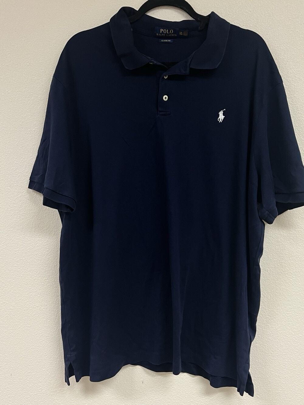 Polo Ralph Lauren XXL Navy Blue Short Sleeve Polo Shirt Classic Fit Cotton